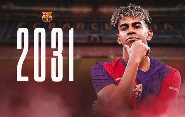 Ảnh minh họa cho bài viết về CHÍNH THỨC! Lamine Yamal gia hạn hợp đồng với Barcelona đến 2031