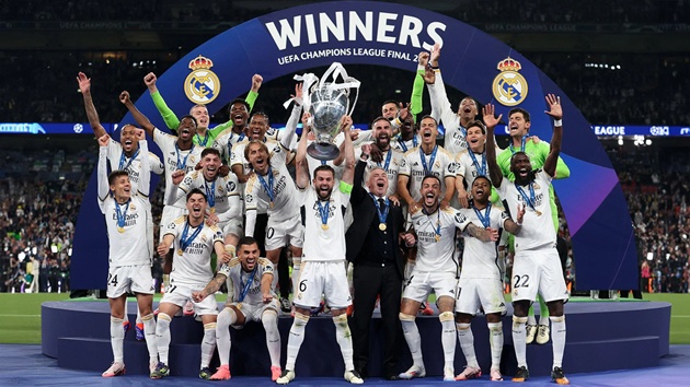 Real giành được số tiền thưởng lớn sau chức vô địch Champions League mùa giải 2023/24.