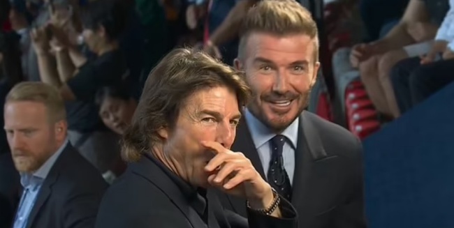 Beckham và Tom Cruise chung khung hình mừng PSG vô địch Champions League
