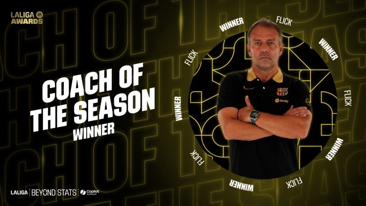 Hansi Flick mùa giải ra mắt La Liga: Cú ăn ba và danh hiệu HLV xuất sắc nhất