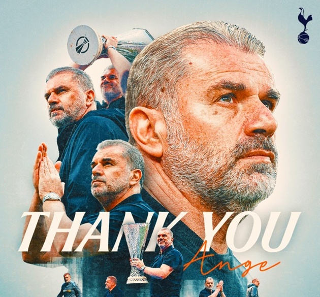 Ảnh minh họa cho bài viết về Tâm thư xúc động của Postecoglou ngày chia tay Tottenham
