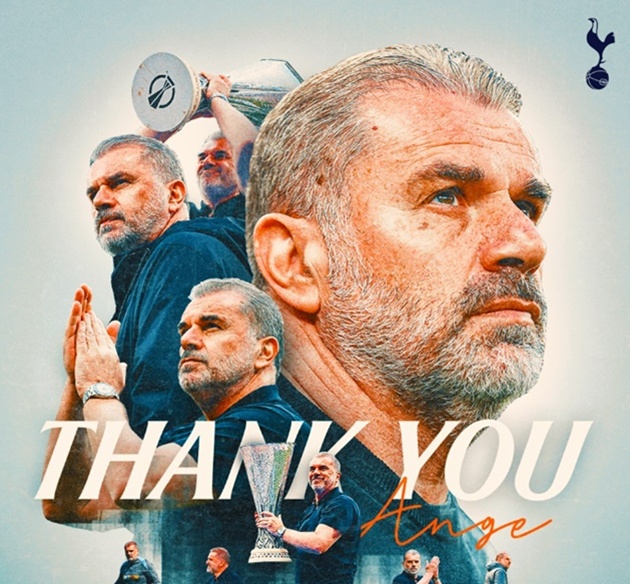 Tottenham thông báo chia tay Postecoglou.