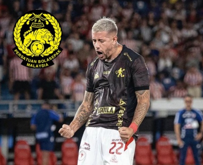 Cầu thủ nhập tịch Rodrigo Holgado của Malaysia.