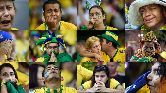 Biểu cảm các CĐV Brazil khi chứng kiến thất bại lịch sử