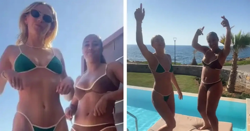 Chloe Kelly và bạn thân Gabby George.