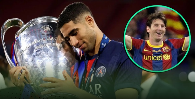 Messi, Ronaldo và 2 cầu thủ có cùng ''chiến tích'' với Hakimi mùa này