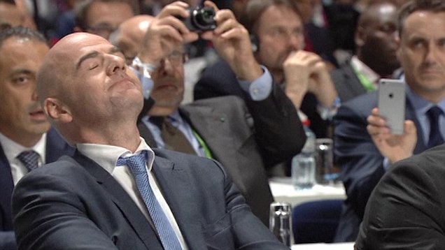 Infantino đắc cử ghế chủ tịch FIFA vào năm 2016.