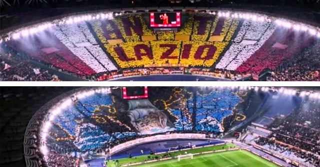 Hai nửa thành Rome luôn sục sôi khi trận Derby giữa Roma và Lazio xảy ra.