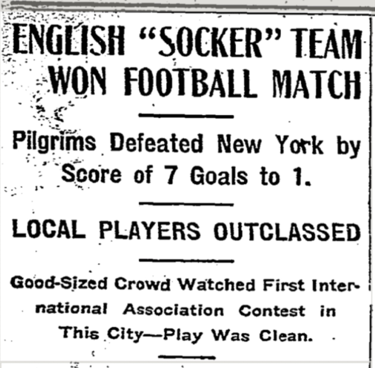 New York Times đăng tải bài báo sử dụng từ "socker" (soccer)