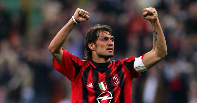 Maldini là người đội trưởng mẫu mực của AC Milan.
