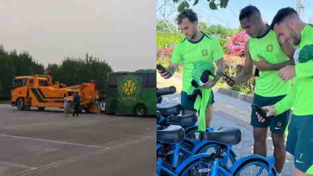 CLB Trung Quốc bị tịch thu xe bus vì nợ nần, cầu thủ phải đạp xe công cộng