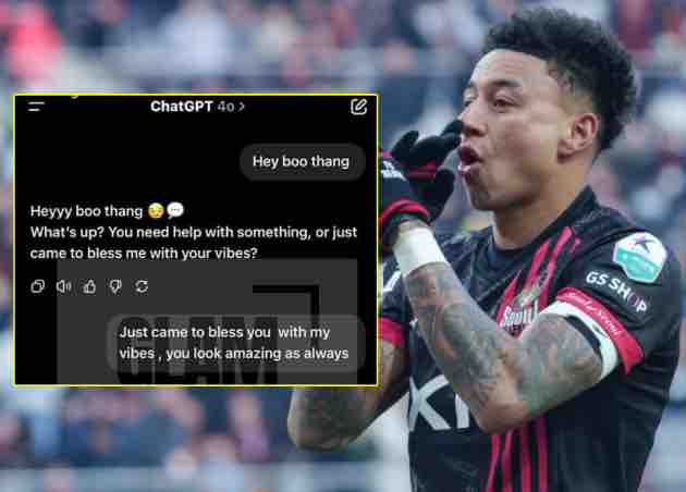 Lingard tìm thấy 'chân ái' sau màn tán tỉnh với ChatGPT