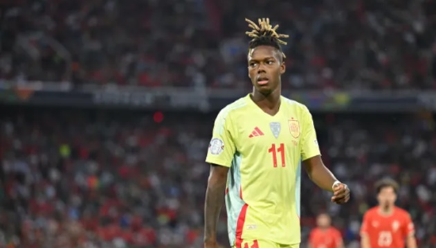 Ảnh minh họa cho bài viết về Barcelona bất ổn, cơ hội vàng cho Arsenal với Nico Williams