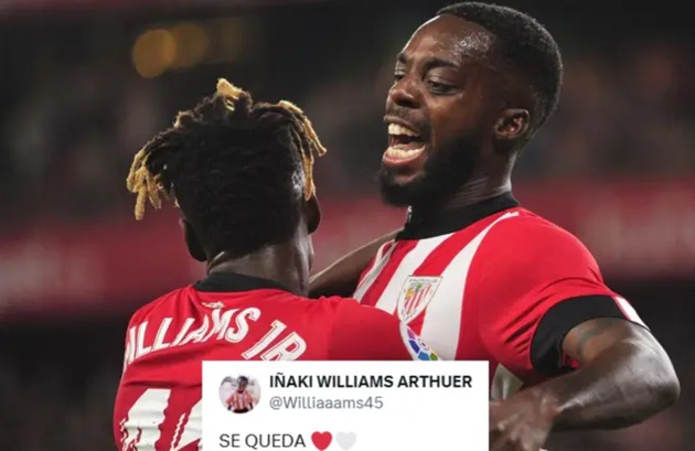 Nico Williams ở lại Bilbao, Inaki ăn mừng kiểu Pique
