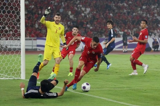 Indonesia (áo đỏ) nằm ở nhóm hạt giống thấp nhất tại vòng loại thứ tư World Cup 2026.