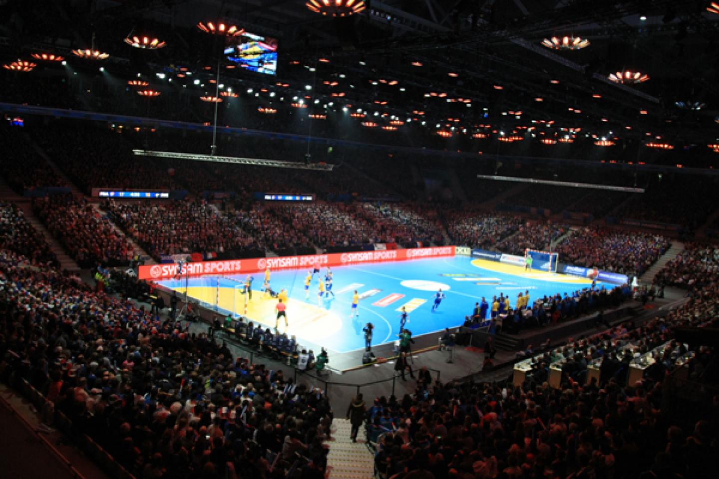 Một trận đấu tại World Men's Handball Championship 2017, với kỷ lục khán giả thế giới.