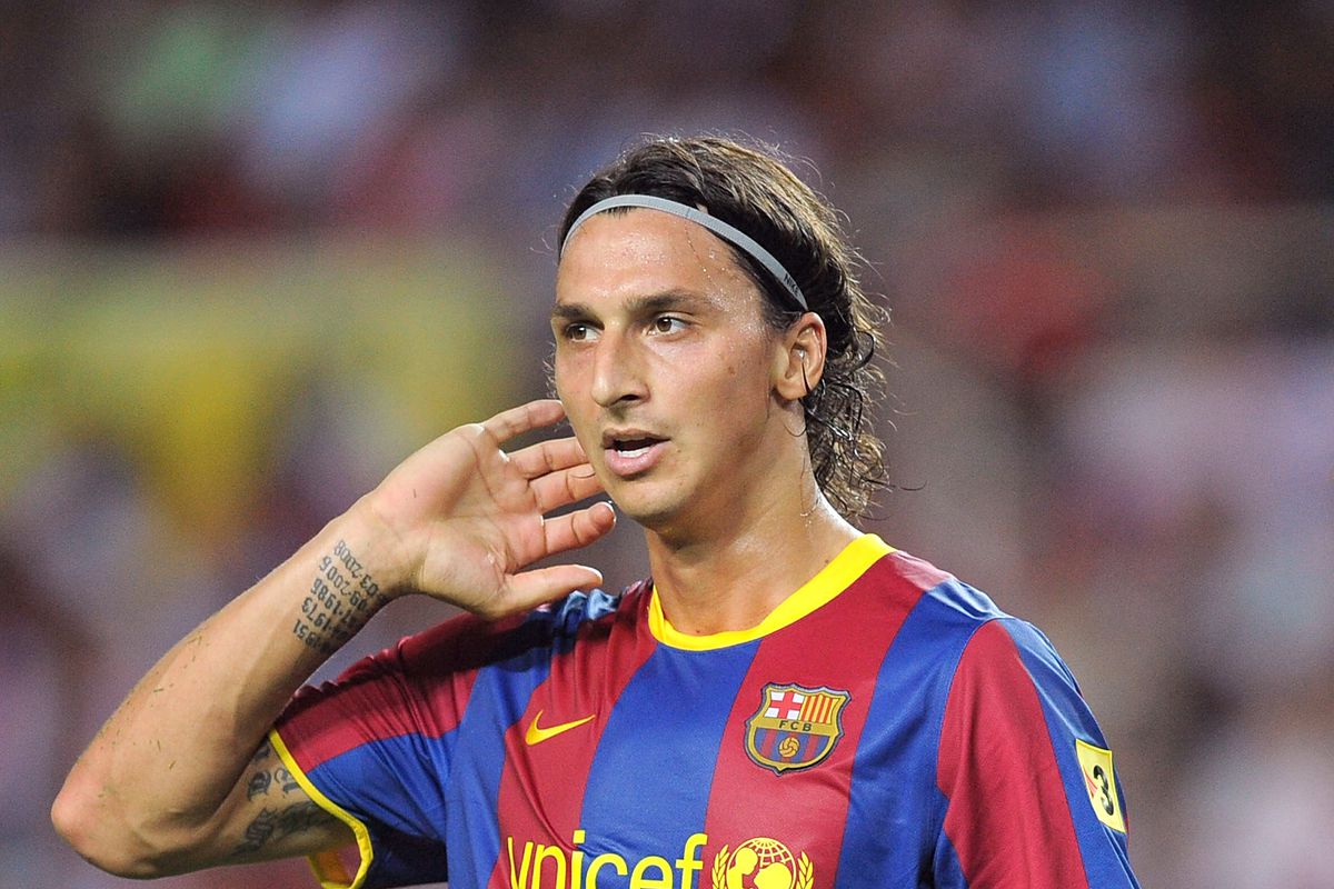 Zlatan khi còn ở Barca.