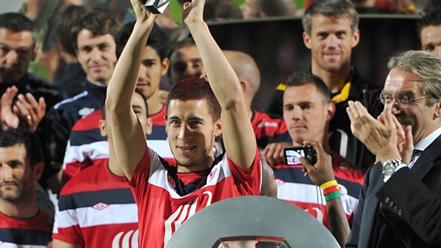 Hazard đăng quang Ligue 1 cùng Lille năm 2011.