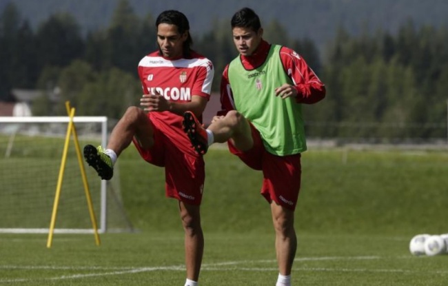 Bộ đôi Falcao và Rodriguez.