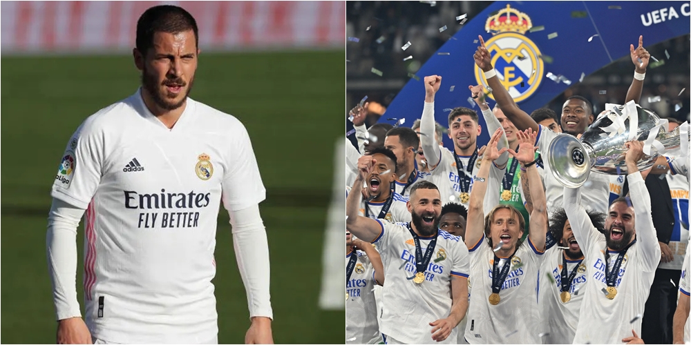 Ảnh bài viết Eden Hazard hài hước nhận công trong chức vô địch Champions League 2021/22 của Real Madrid