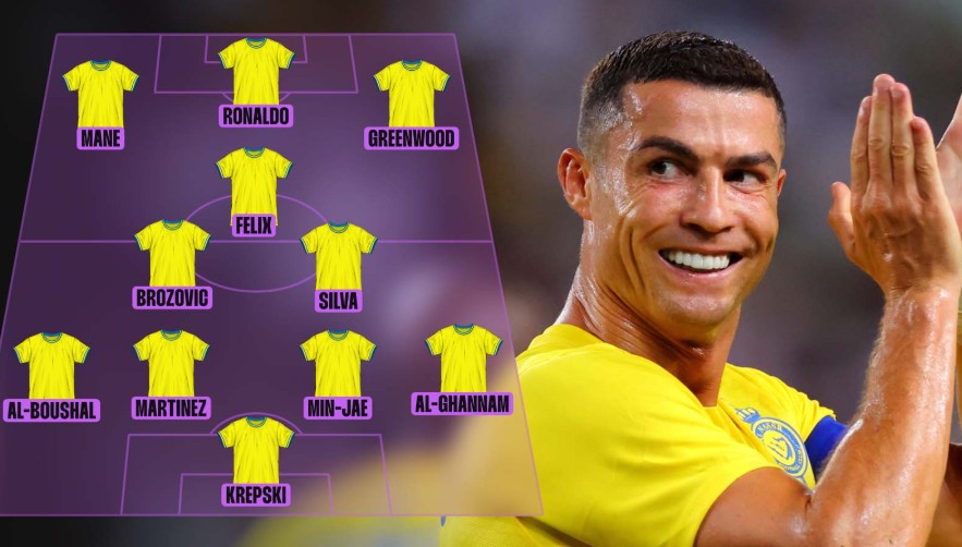 Đội hình lý tưởng của Al Nassr với Cristiano Ronaldo và 5 tân binh cho mùa hè 2025 bao gồm Inigo Martinez, Joao Felix, Kim Min-jae, Bernardo Silva và Mason Greenwood.