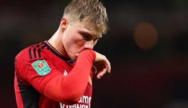 Hojlund trong màu áo Man United.