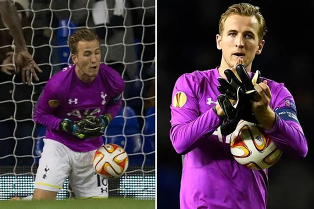 Harry Kane từng phải trấn giữ khung thành trong màu áo Tottenham Hotspur.