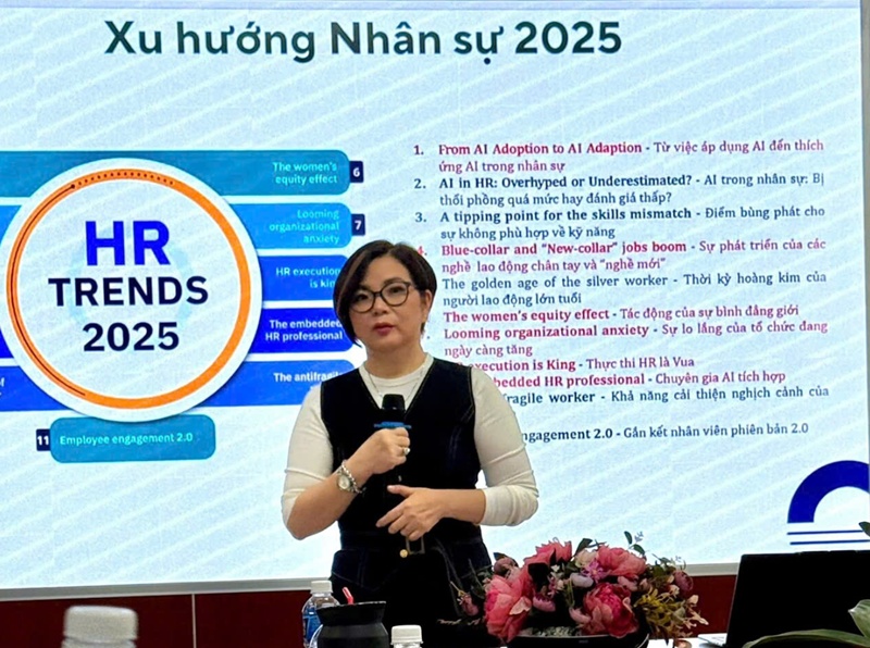 ThS. Lê Dương Tường Vy trình bày về xu hướng HR 2025.
