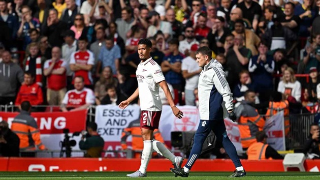Ảnh bài viết Arteta lo lắng chấn thương của Saliba sau trận Liverpool
