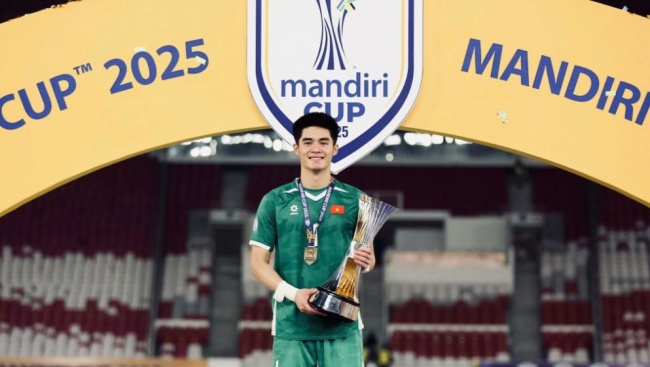 Thủ môn Trung Kiên của U23 Việt Nam.