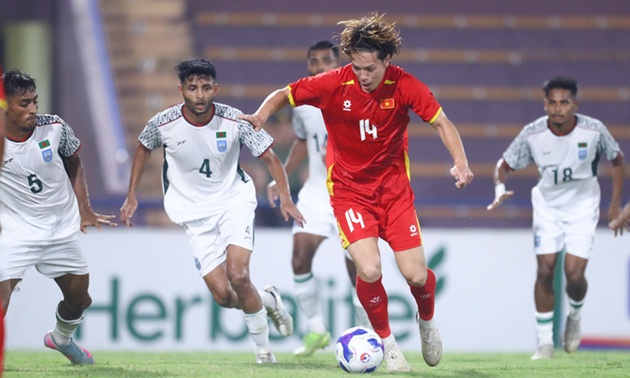 Viktor Lê vừa ghi bàn cho U23 Việt Nam
