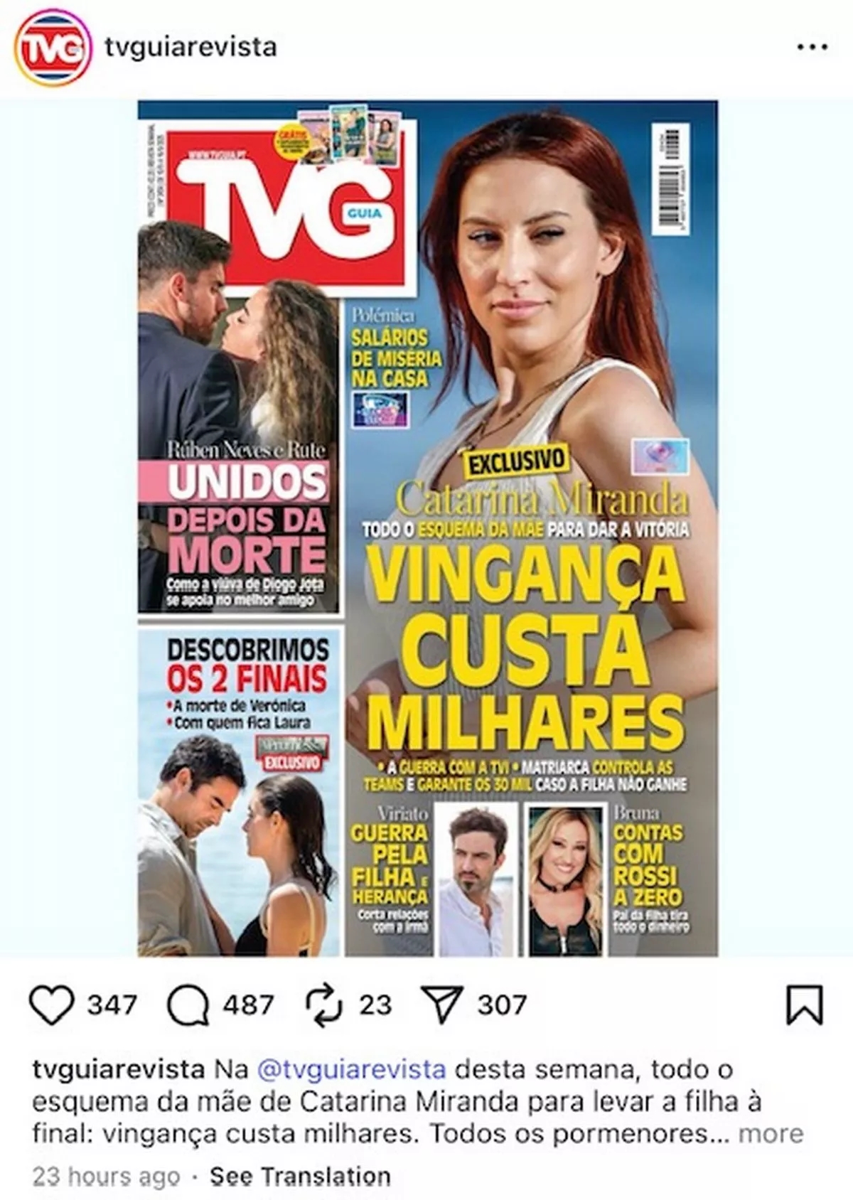 Ảnh bìa tạp chí TV Guia, và hình ảnh khiến Ruben Neves phẫn nộ.