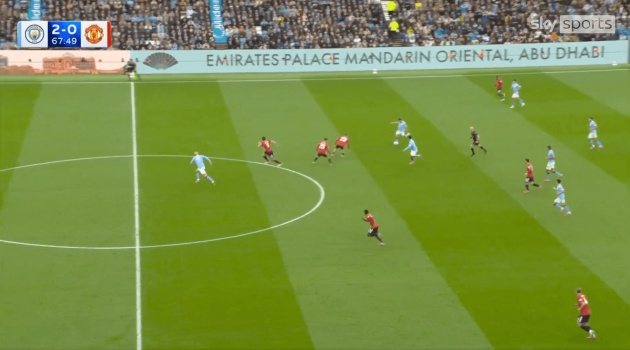 Tình huống Haaland nâng tỷ số lên 3-0 cho Man City.