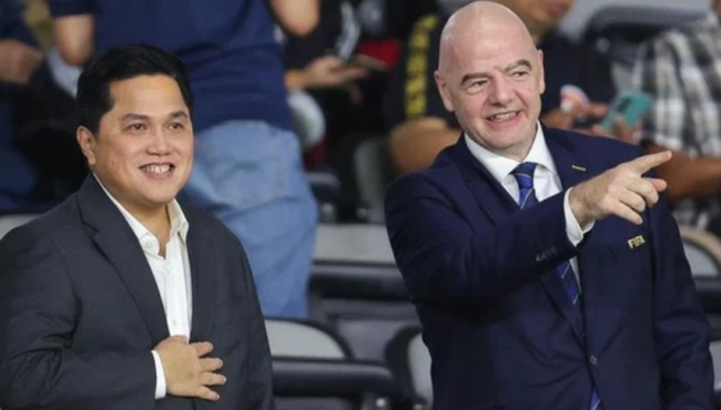 Ông Erick Thohir và Chủ tịch FIFA Gianni Infantino.