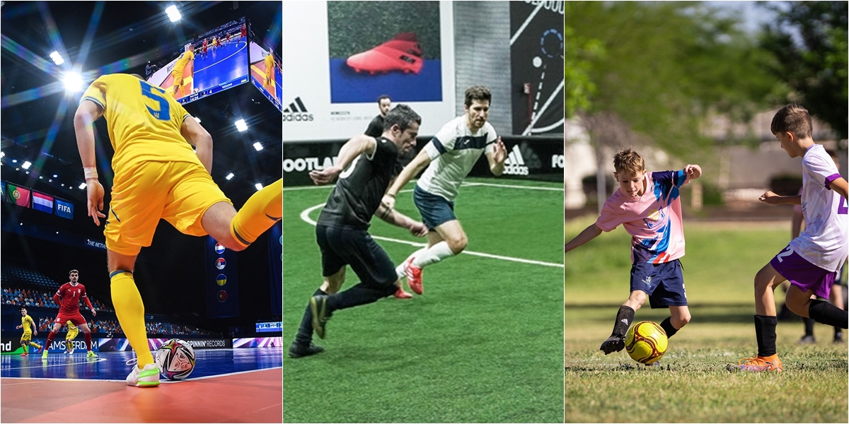 Futsal, bóng đá 5 người và bóng đá trẻ em có sự khác biệt.