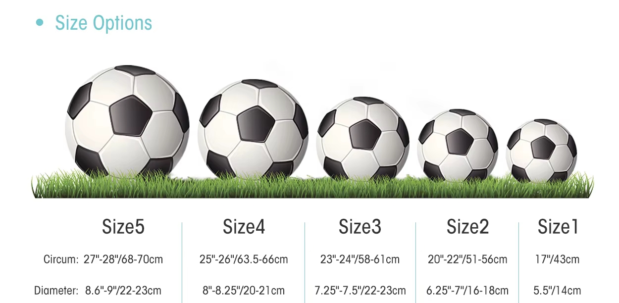 Các size bóng phục vụ cho mục đích khác nhau.