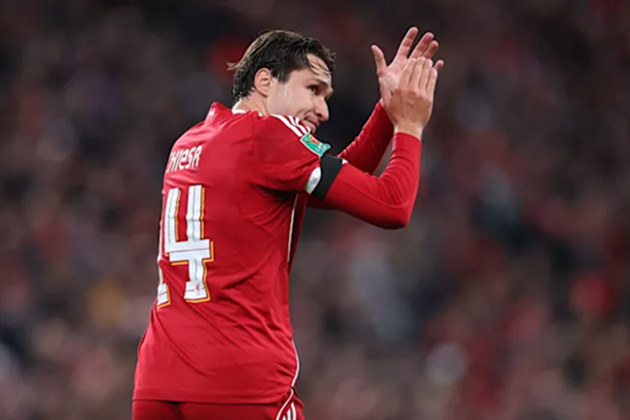 Chiesa được CĐV Liverpool đánh giá cao sau màn thể hiện trước Southampton.