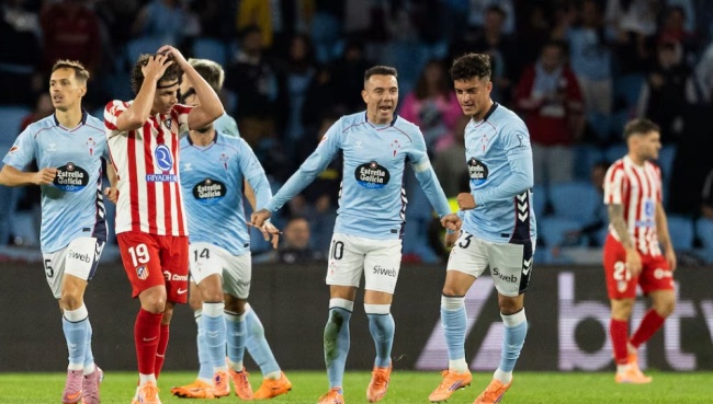 Atletico hòa 1-1 Celta Vigo.