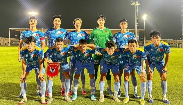 Đội hình ra quân của tuyển U23 Việt Nam ở trận đầu trong chuyến tập huấn.