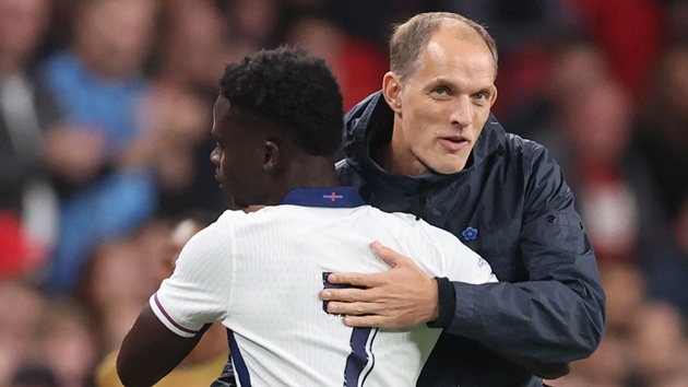 Tuchel muốn các cầu thủ, bao gồm Saka, phải nỗ lực hết mình
