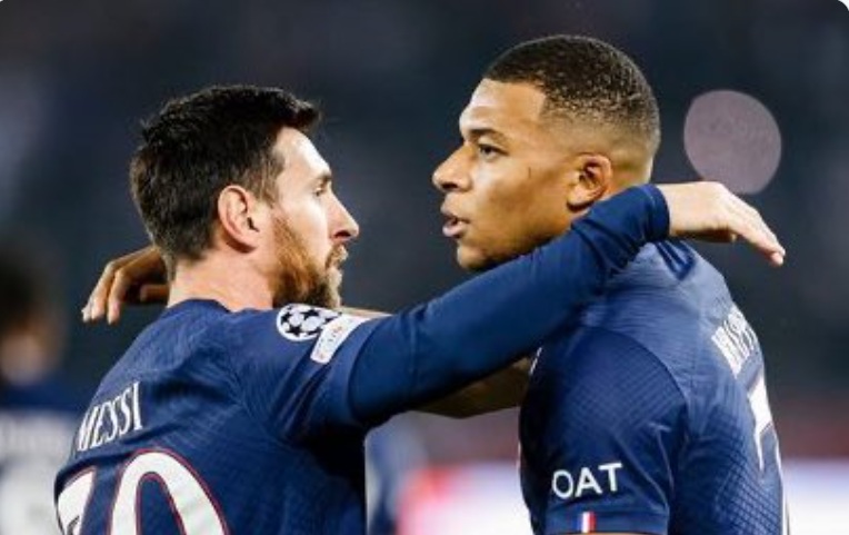 Mbappe và Messi khi còn ở PSG.