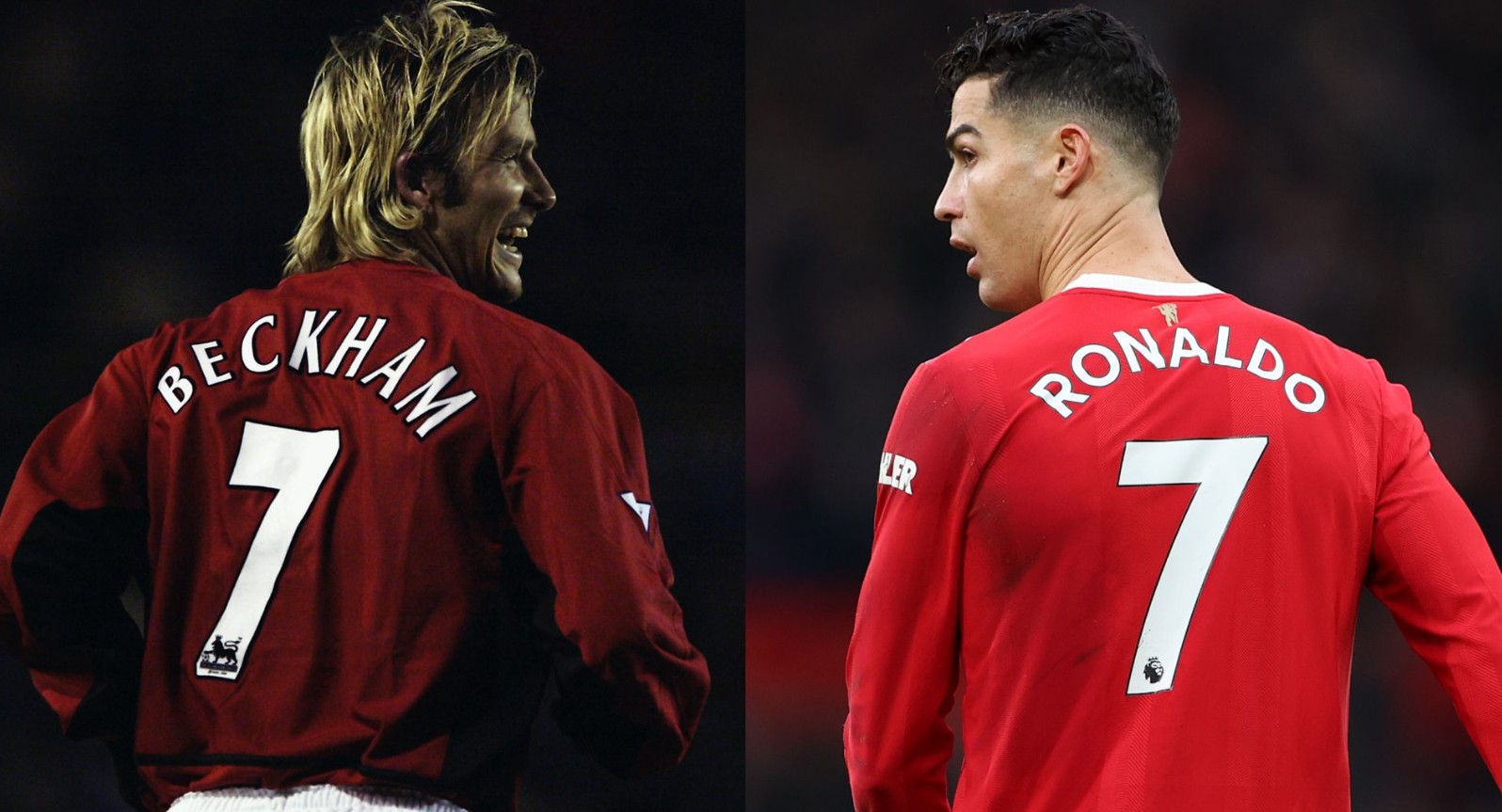 David Beckham và Cristiano Ronaldo là những tượng đài vĩ đại của Manchester United với chiếc áo số 7.