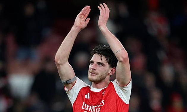 Declan Rice đóng vai trò quan trọng nơi tuyến giữa Arsenal.