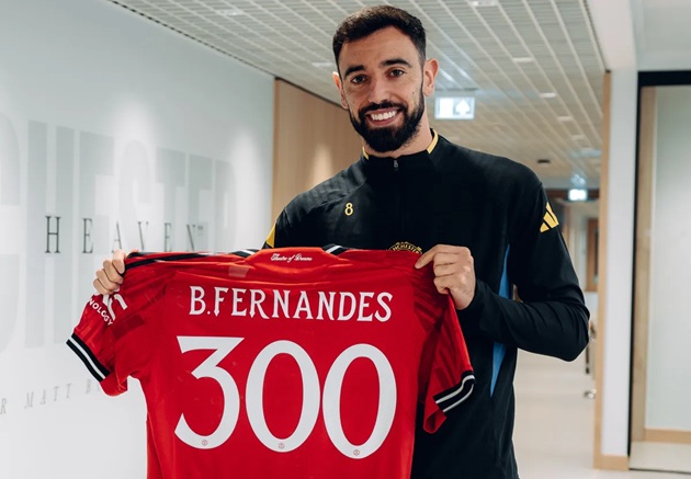 Bruno sẽ chơi trận thứ 300 cho MU cuối tuần này.