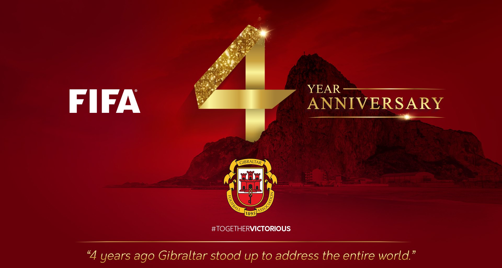 Poster kỷ niệm 4 năm gia nhập FIFA của Gibraltar.