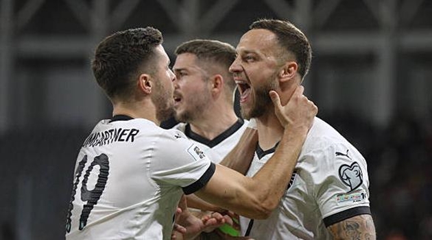 Marko Arnautovic lập cú đúp trong trận đấu giữa đảo Síp và Áo.