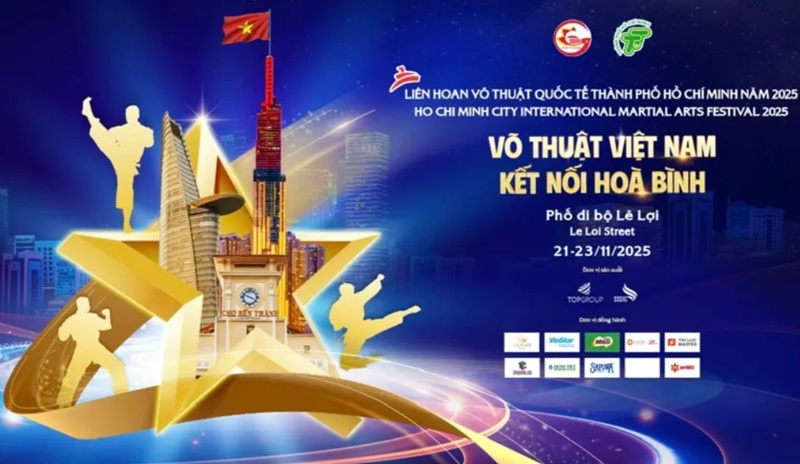 Sâu khấu chính của Liên hoan Võ thuật Quốc tế 2025 đặt tại phố đi bộ Lê Lợi từ ngày 21 đến ngày 23/11.