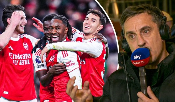 Ảnh bài viết Gary Neville dự đoán Arsenal sớm vô địch Champions League