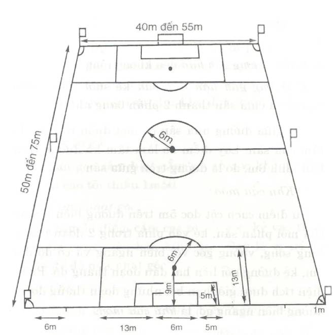 Sân 7 người thu nhỏ, vòng cấm 6m, không gian hẹp đòi hỏi các cầu thủ di chuyển linh hoạt giữa phòng ngự và tấn công