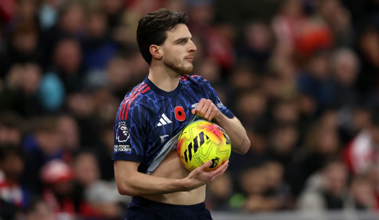 Rice thường thực hiện các tình huống cố định cho Arsenal.